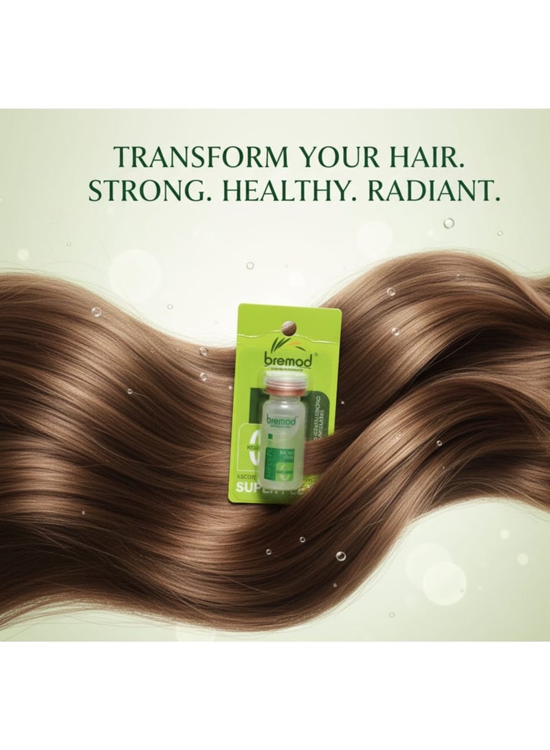 BREMOD بريمود سوبر فليكس كيراتين مكملات إصلاح قوية 10 مل - علاج مكثف للشعر الجاف والمجعد والتالف - بسعر زجاجة واحدة - Image 5